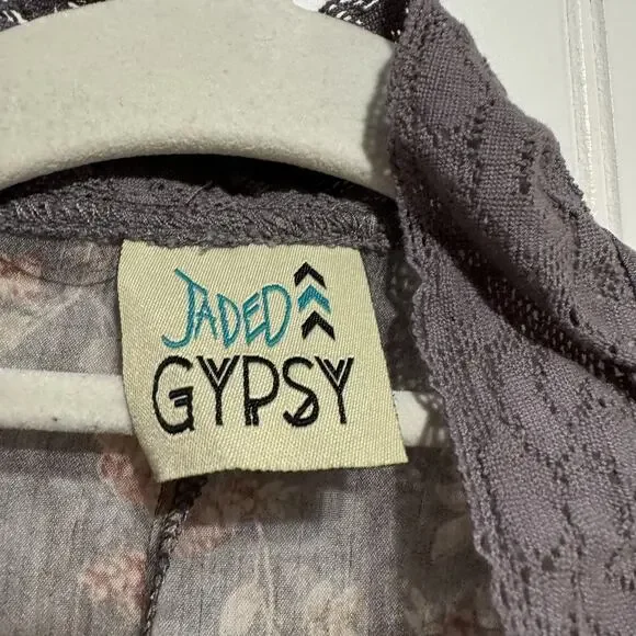 Jaded Gypsy Garden Romance Jacket Floral Chiffon Lace Boho Festival One Size - Picture 7 of 9